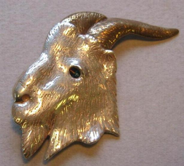 Goat Head Pin from the Animal Jewelry Collection