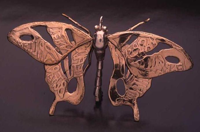 Butterfly Brooch from Insect Original Art Jewelry Collection